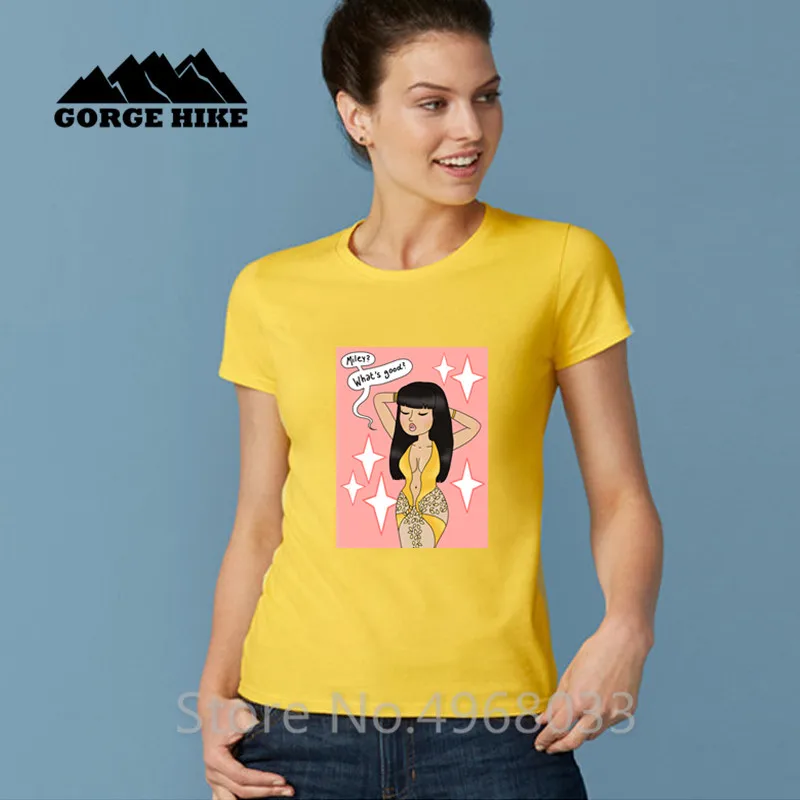 

2019 Fashion Classic T shirt 100% Cotton Tee shirt Miley What's good Nicki Minaj Funny Lady T-Shirt Women Rap Hip Hop Top Tshirt
