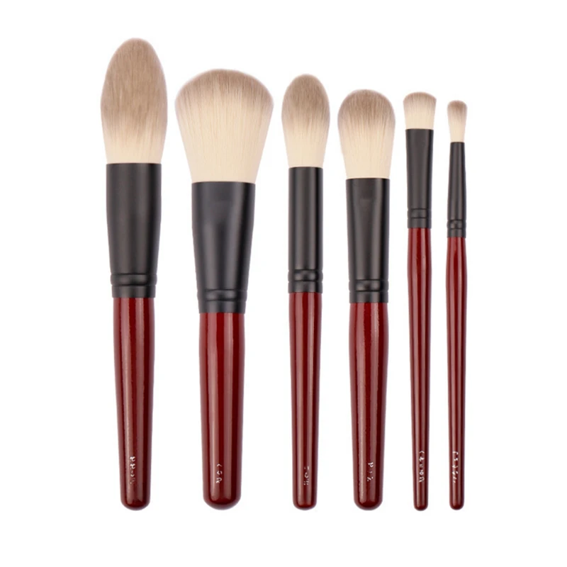 Японский бренд+ SP темно-красный 6 шт. набор кистей для макияжа Мягкая косметическая кисть для пудры Аксессуары для инструментов