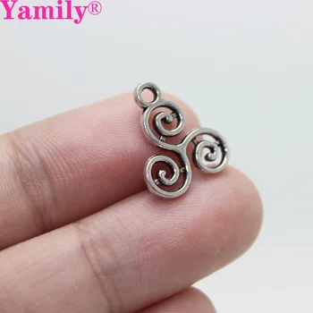 

25pcs-- teen wolf Charms 16x14mm Antique silver Tone 2sided triangle swire connector charm pendant for jewelry making