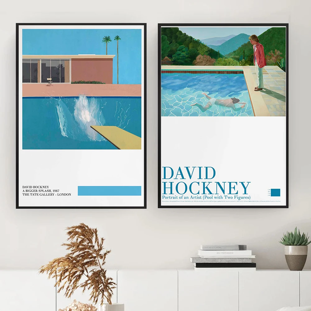 David Hockney art Exhibition Poster A Bigger Splash Art Print Modern Minimalist David Hockney Print Hockney Office Home Wall Art