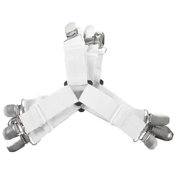 

4X 3-Way Adjustable Bed Sheet Holders e Bed Sheet Clips Elastic Fasteners Grippers Braces Metal Clips Sheet Mattress Corn