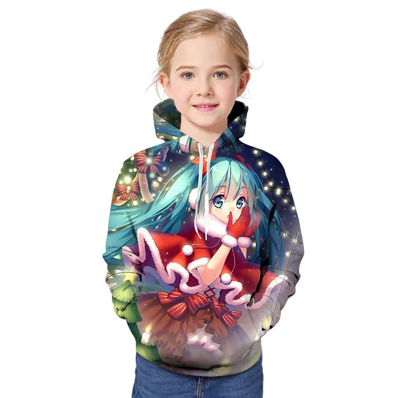 

Christmas Girls Hoodies Boys Sweatshirts Halloween Children 3D Printing T-shirt Hoodies Adolescent Kids Warm Sweatshirt Baby Top