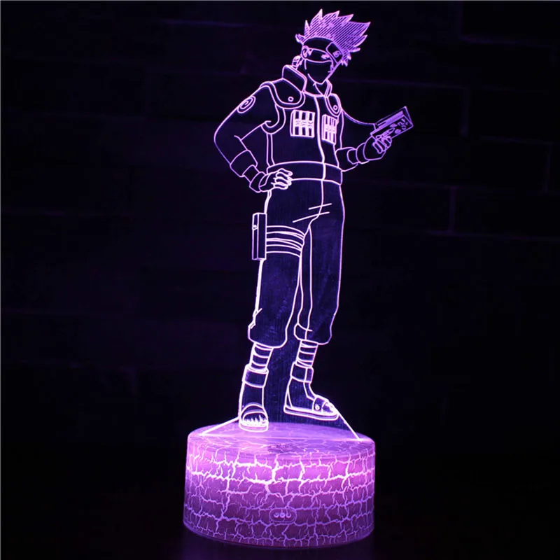 3D Uzumaki Naruto Hokage Hatake kakahi Uchiha Sasuke Hyuga Neji Gai Tsunade Gaara Itachi 7 цветов Сенсорная лампа ночник - Испускаемый цвет: 7 Colors Changeable