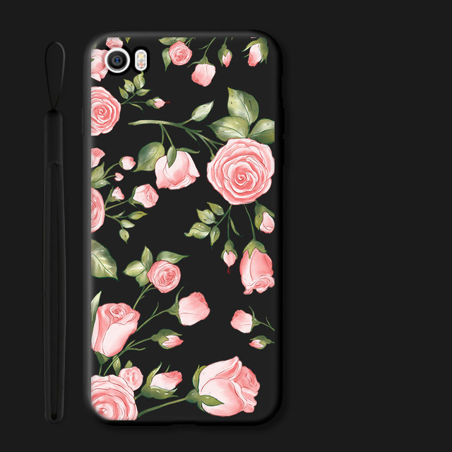 For Xiaomi Mi 5 case Silicone mi5 Protector Daisy Flower XM Rose Mobile phone cover For Xiaomi mi 5 back Cover Black Shell