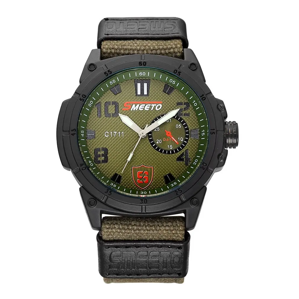 

Traveling Outdoor Sports Practical Men Luminous Life Water Resistant Military Nylon Strap Quartz Wrist Watch for Male Gift