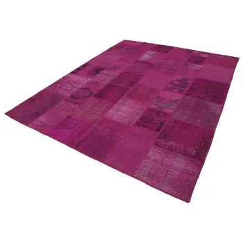 

240x306 Cm Fuchsia Handmade Patchwork Rug-8x10 Ft