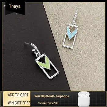 

Thaya Real 925 Silver Arrow Earring Silver Stud Plated 18K Gold Enamel Zircon Stud Charm For Women Fine Fashion Jewelry Gift