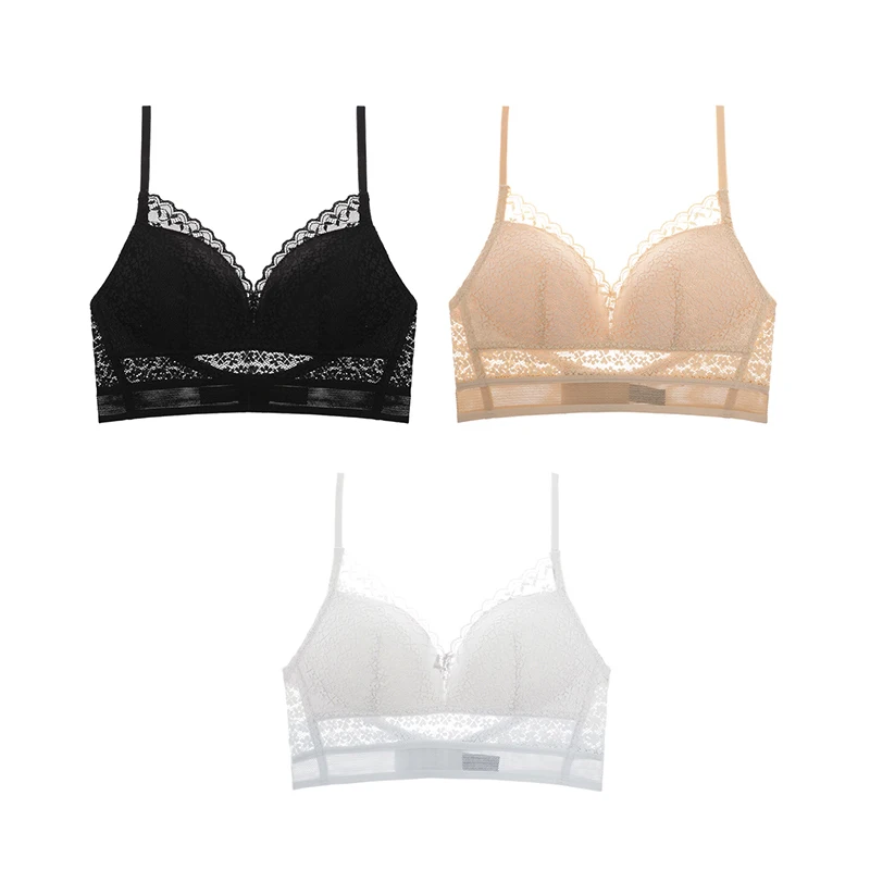 Bustier Bra Wireless Bras for Women Lingerie BH Lace Sexy Bralette Push Up Bra Plus Size Y-line Straps Backless Bras Large Size