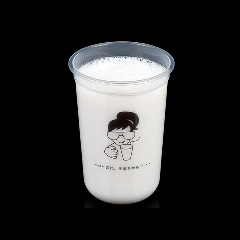50 шт. Высокое качество 90 Калибр U форма прозрачный одноразовый жемчужный молочный чай холодная горячая пластиковая чашка на вынос пакет с крышкой - Цвет: only cup2