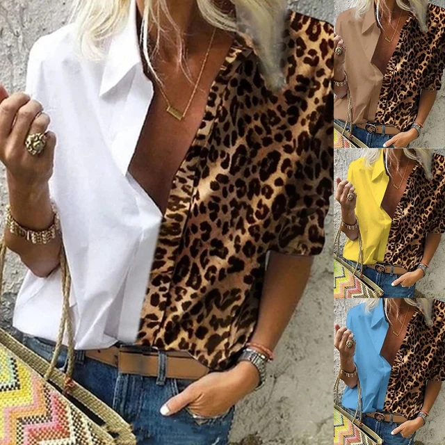 Купить шикарные женские осенние модные леопардовые блузки кофейные картинки цена