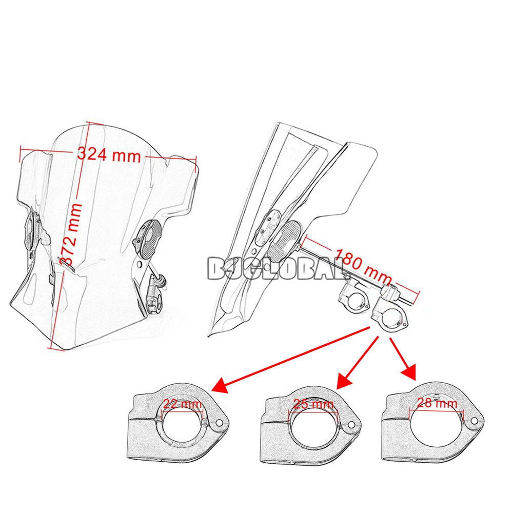 Лобовое стекло Обтекатели для Kawasaki Z750 Z800 Z1000 ER6N Z750R ZR1100 W800 W650 Z300 ZR7 ZR7S ZR750 Зефир 1100