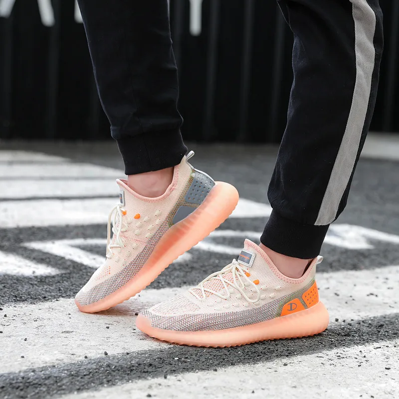 Orange Весна оранжевый Flyknit Boost спортивная обувь для мужчин унисекс кроссовки статические Ultraboost спортивная обувь для мужчин zapatillas hombre deportiva - Цвет: Orange