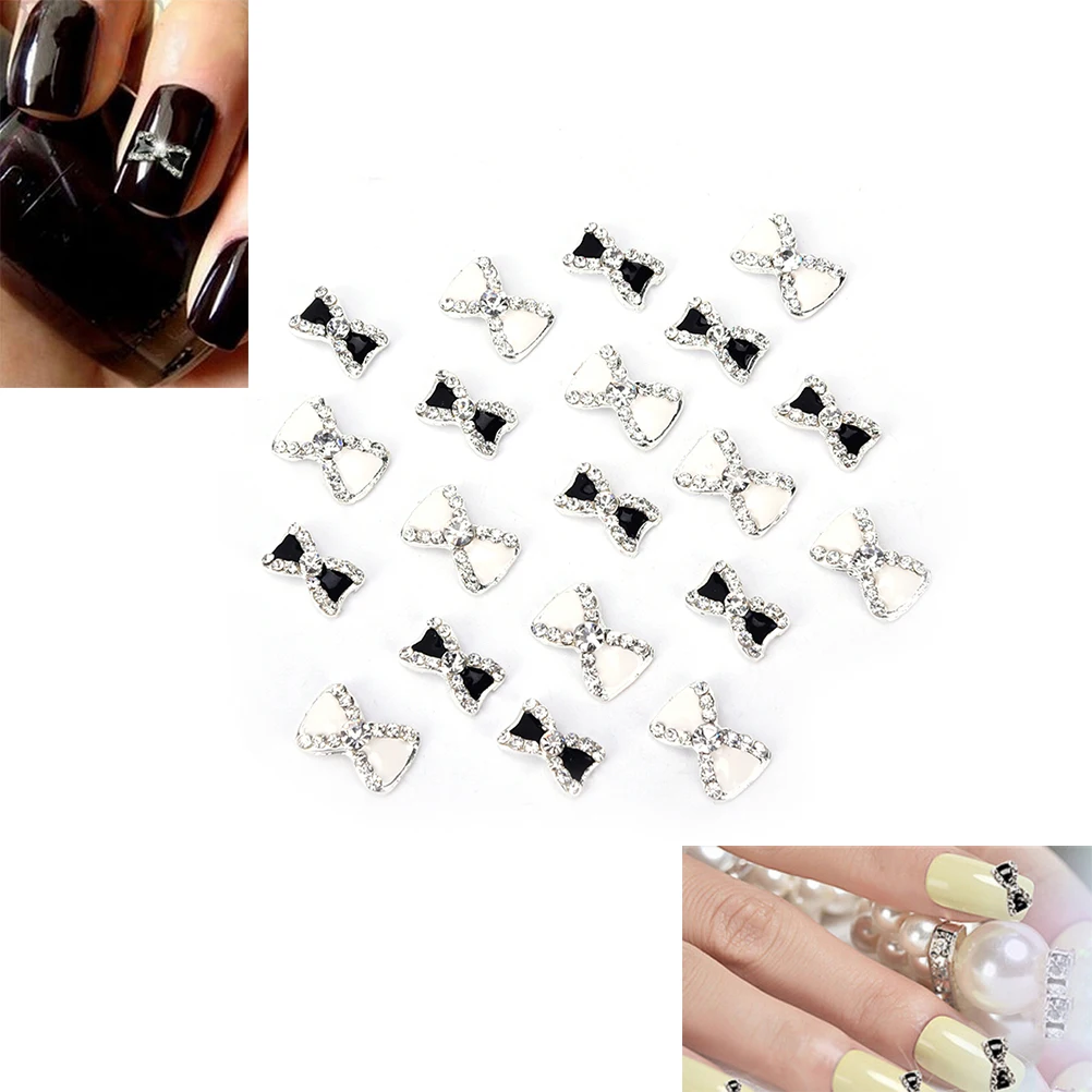 10Pcs Rhinestone Bowknot Bow Nail Art Glitters Decoration 3D Nail Art Sticker Manicure Nail Art Tips Tools