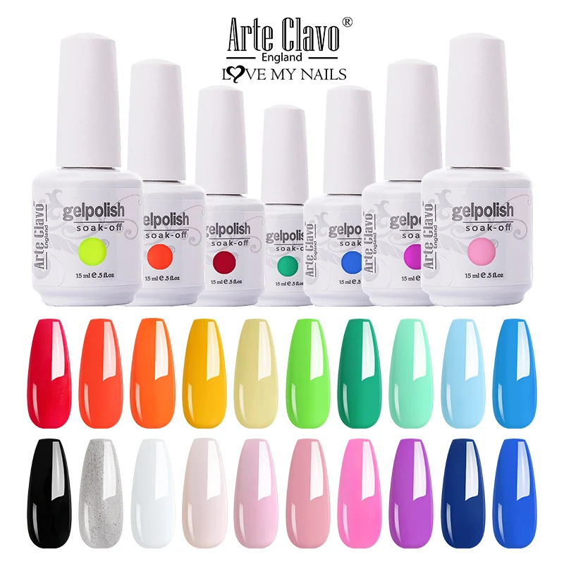 Arte Clavo 15Ml 455 Kleur Gel Vernis Losweken Uv Gel Nagellak Gel Polish Gellack Hybrid Led Semi permanente Nails Art Manicure