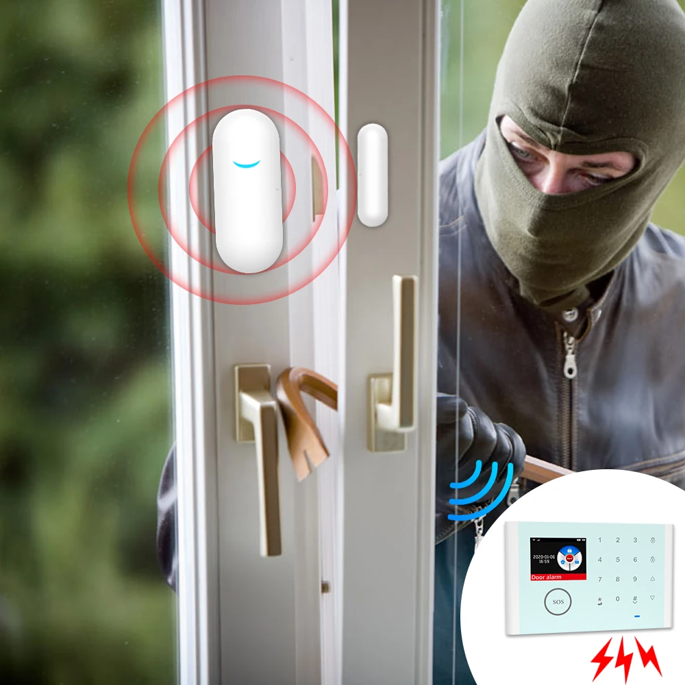 Angus Tuya Smart Wifi House Door Window Open Closed Sensor Detector Домашняя охранная сигнализация Работа с Alexa