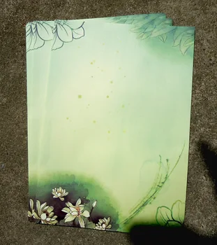 

ancient wind writing light elegant fresh green lotus 8Pcs/set stationery letter sets letter writing stationery paper