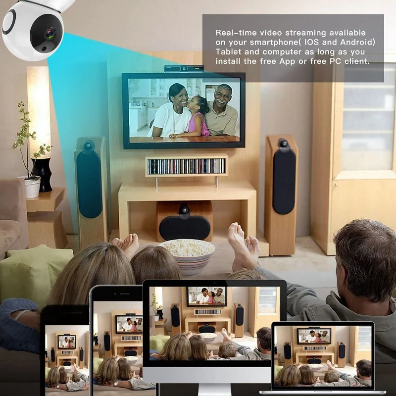 Smart Home Automation 1080P WiFi Security Wireless CCTV Robot Camera Work with Alexa Google Home Fire TV Amazon Cloud Storage