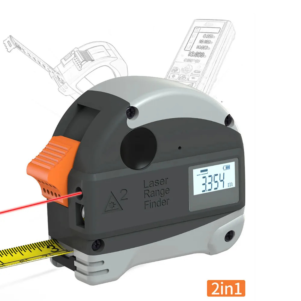 ALLSOME Laser Rangefinder + 5M Anti-fall Steel Tape Metric and Inch Tape measure High Precision Distance Meter ALLSOME Laser Rangefinder + 5M Anti-fall Steel Tape Metric and Inch Tape measure High Precision Distance Meter