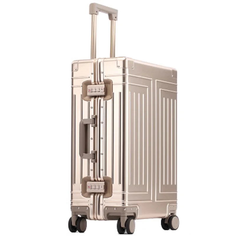 

top quality 100% aluminum-magnesium boarding Rolling Luggage Perfect for Spinner brand Travel Suitcase