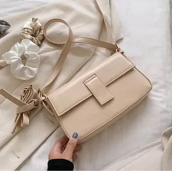 

2020 New Summer Fashion Retro All-match Simple One-Shoulder Underarm Bag Female Fashion Solid Color Messenger Bag