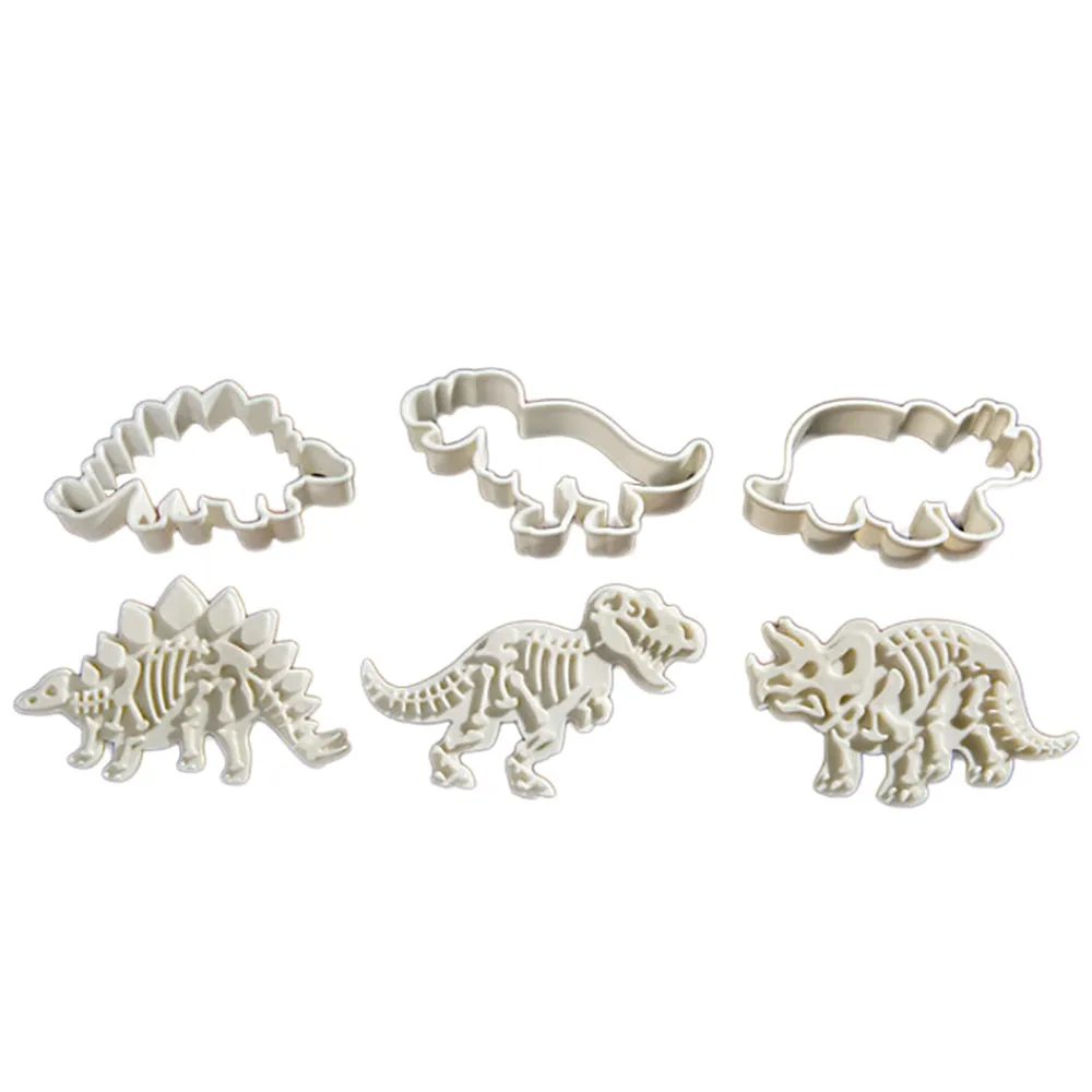 3PCS Creative Cute Dinosaur Shape Mold Cookie Fudge Cake Decoration Easy Clean Durable For Kitchen DIY Baking Tools |