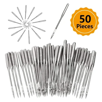 

50Pcs Sewing Machine Needles Universal Point 75/1180/12 90/14 100/16 110/18 Sewing Needles for Home Sewing Machine Sewing Tools