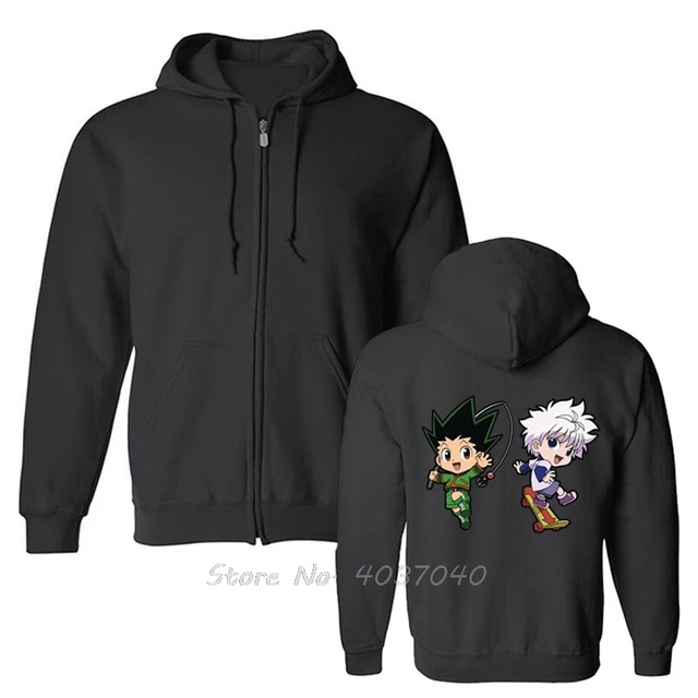 Hunter X Hunter Gon Killua Chibi Hoodie Rock And Roll Hoodies Spring Autumn  Fleece Zipper Sweatshirt Harajuku - Hoodies & Sweatshirts - AliExpress