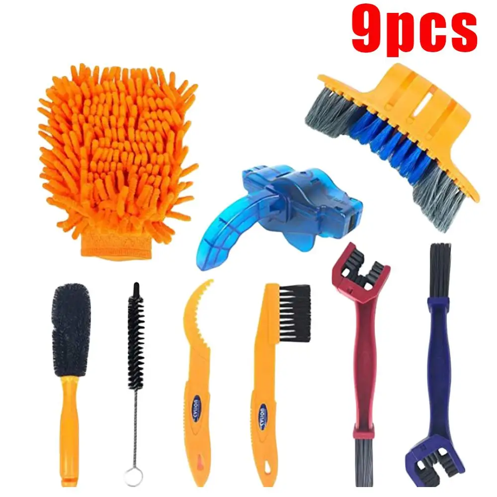 

Bike Chain Washer Cleaner Set Bike Cleaning Repair Tool Kits Tire Brushes Road MTB Bicycle Accessories Cleaners Sets