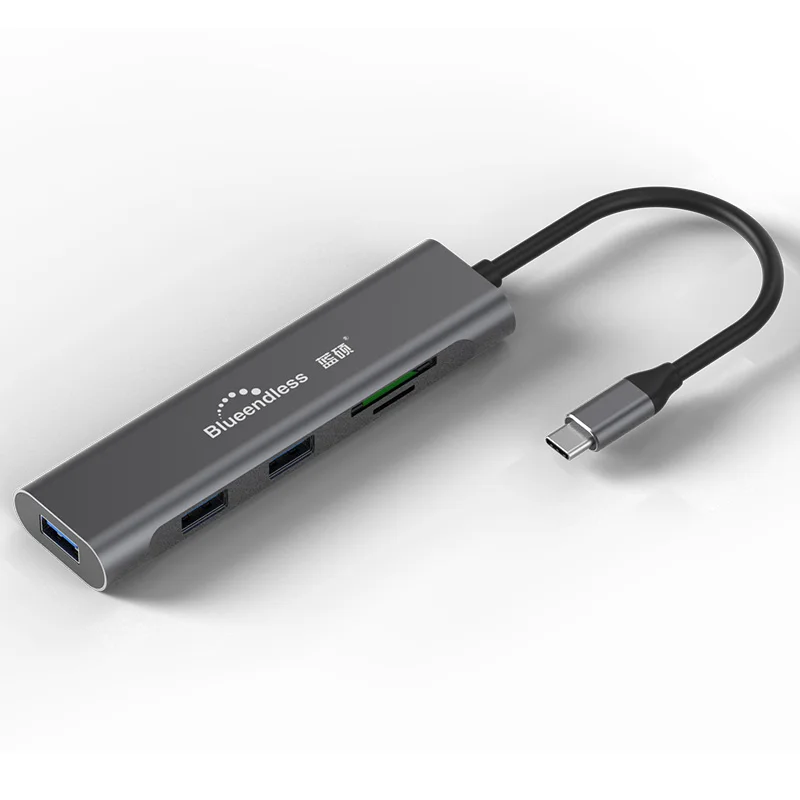 Blueendless usb c концентратор USB3.1 type c и USB A до 5 портов USB3.0 высокоскоростной usb поддержка 5 Гбит/с для MacBook pro type c концентратор - Цвет: HC501