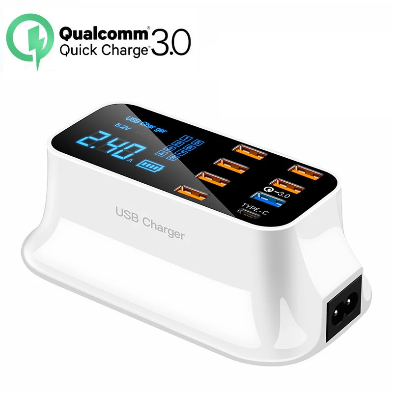 

Quick Charger 3.0 USB Charger for IPhone Samsung Xiaomi Charger with LED Display QC 3.0 PD18W Mobile Phone Charger for Oppo