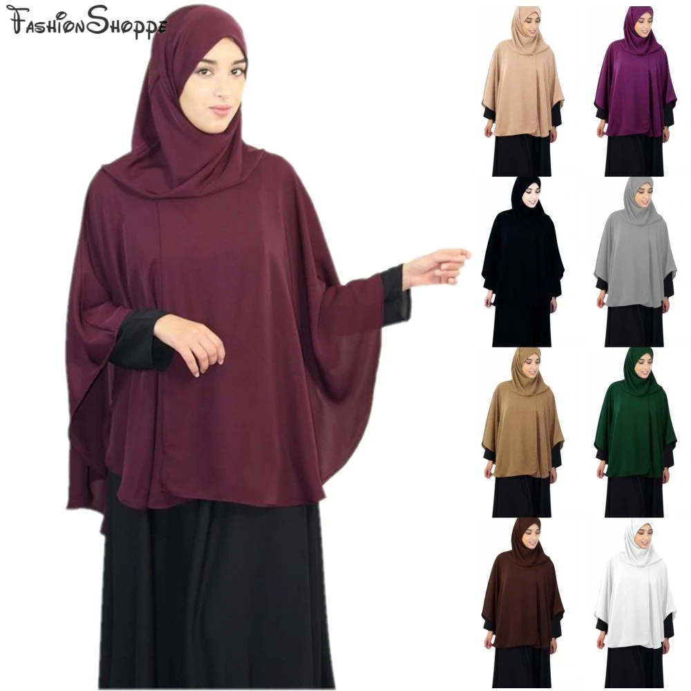 Chal largo de cobertura completa para mujeres musulmanas, chal de oración, bufanda larga, Hijab Khimar islámico, ropa superior, Jilbab, Ramadán árabe, Oriente Medio