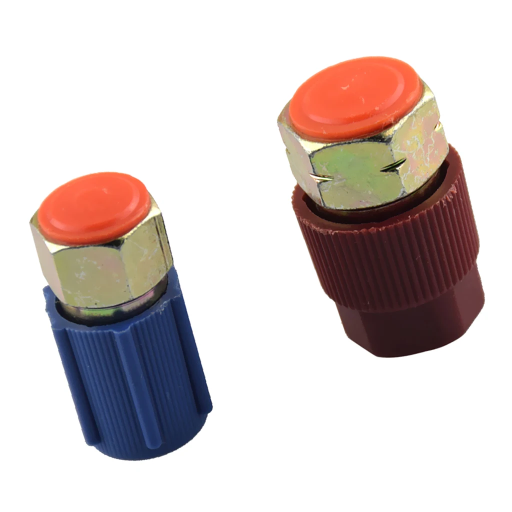 2 Pieces High/Low Adjustable AC R12 to R134A Quick Coupler Connector Adapter 1/4 HVAC Set