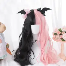 Косплей микс 3 стиль Рождество Хэллоуин вечерние Лолита Алиса сад Омбре длинные кудрявые челки косплей синтетический парик+ шапка