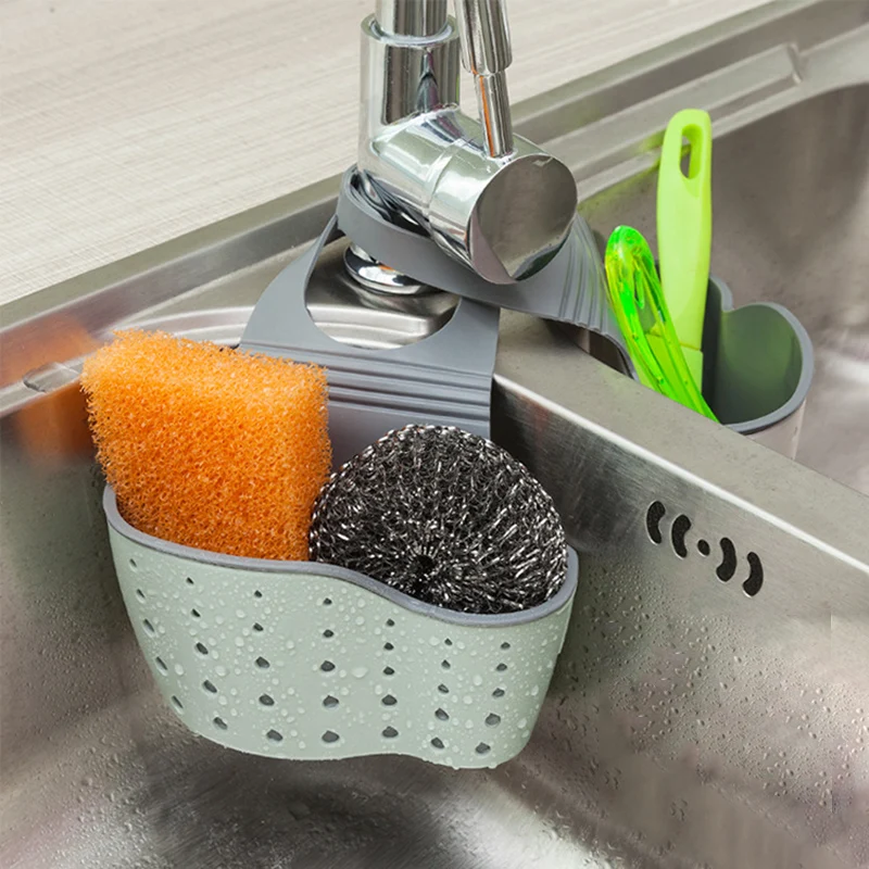 Sink Drain Hanging Basket Soap Sponge Rack Suction Cup Storage Kitchen Tool J99Store