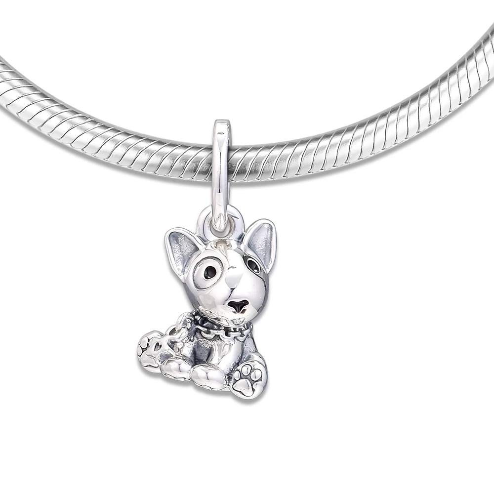 Genuine-925-Sterling-Silver-Bull-Terrier-Puppy-Dangle-Charm-Beads-Fits-Pandora-Bracelet-Fashion-Jewelry-Women
