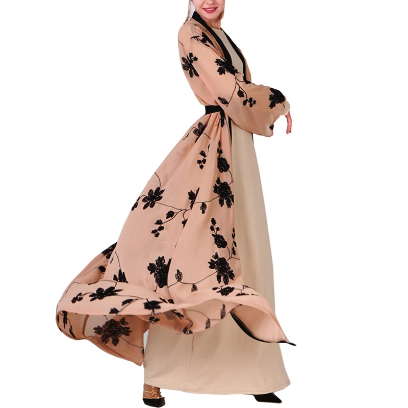 MISSJOY Abayas кимоно Вышивка женское платье Мусульманский Стиль; Ближний Восток Повседневный Кафтан Исламская одежда снаружи турецкий женский халат