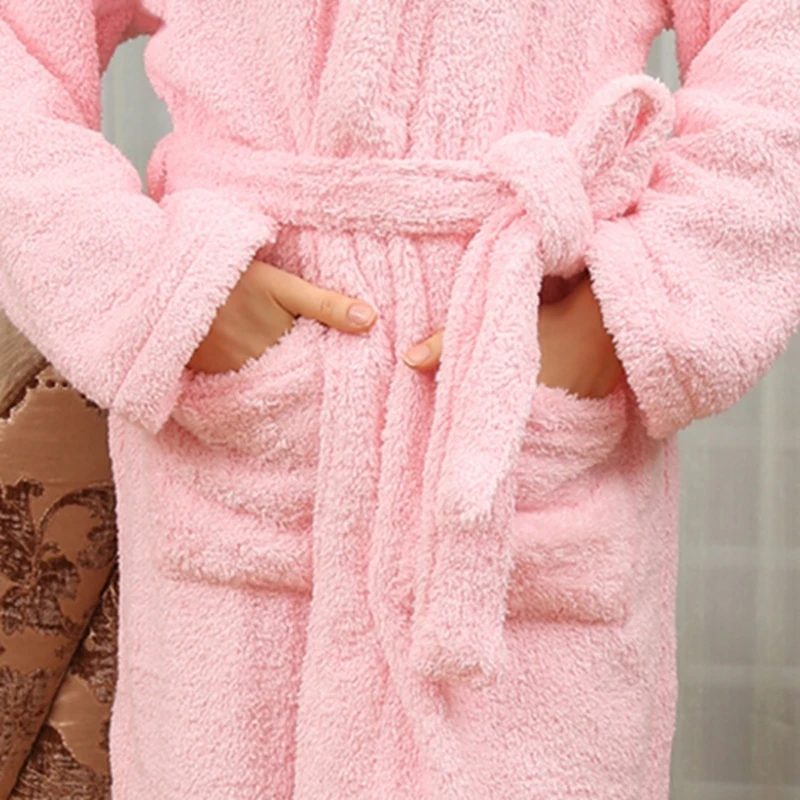 Men's Loose Thick Flannel Bathrobe, Warm Terry Robe Sets, Male Fashion Embroidery Kimono, Cozy Night Dressing Gown, Winter
