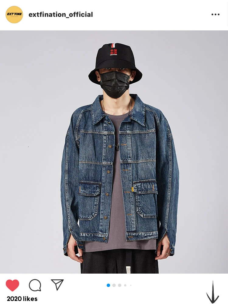 ExtFination Man 2020 Hip Hop Clearance Sale Denim Jackets Man's Spring Streetwear Denim Jacket Male Solid Vintage Casual Clothes ExtFination Man 2020 Hip Hop Clearance Sale Denim Jackets Man's Spring Streetwear Denim Jacket Male Solid Vintage Casual Clothes