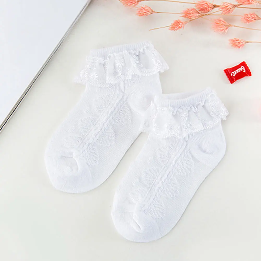 Милые кружевные дышащие хлопковые носки принцессы ярких цветов для маленьких девочек носки для малышей кружевные дизайнерские носки