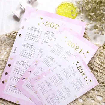 

Fromthenon Cute 2021 Year Calendar Index Divider for 6 Ring Binder Planner Agenda Organizer Notebook Accessories Stationery A5A6