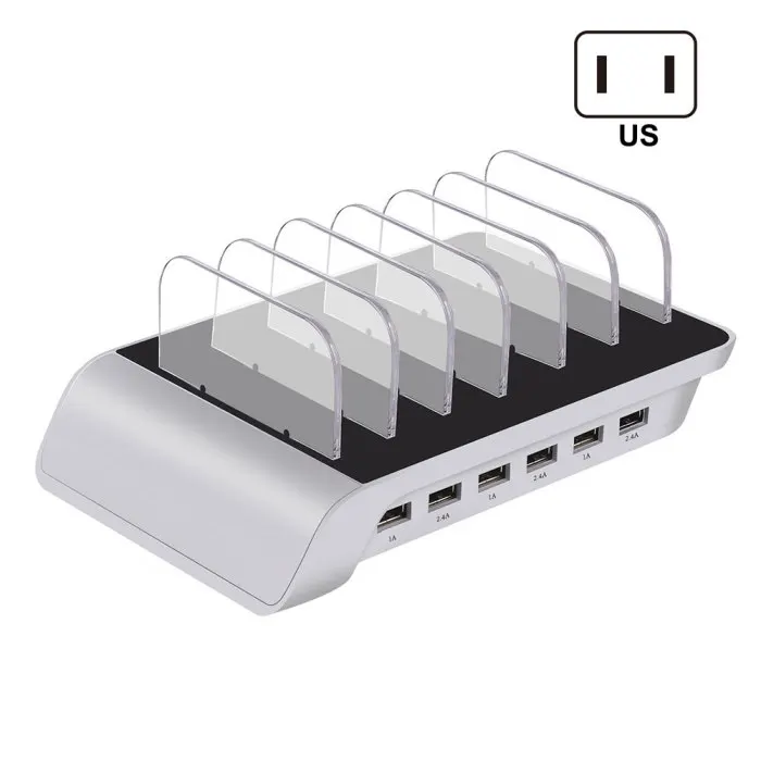 Зарядная станция для нескольких устройств USB Зарядное устройство станции 6-Порты и разъёмы зарядка через usb держатель для телефона BJStore