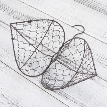 

Flower Hanging Basket Heart Shape Dwarf Trees Potted Classic Ironed Wall Planter Pot Shelf Home Decoration Wall Plants Shelf