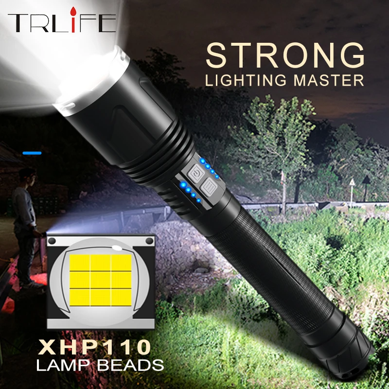 Новинка 2020 фонарь XHP110 светодиодный Xlamp 26650 самый мощный для кемпинга