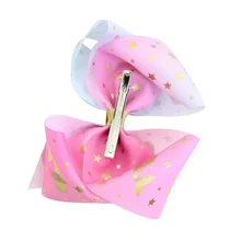 В европейском и американском стиле, Лидер продаж Единорог Русалка бронза блесток Лента в рубчик Детские заколка-бабочка женские аксессуары для волос 857