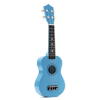 

21 inch Soprano Ukulele 4 Strings Hawaiian Guitar Uke + String + Pick For Beginners kid Gift(Light Blue)