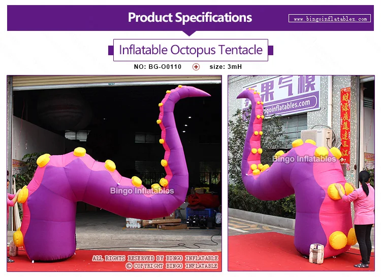 Заводской магазин 3mH фиолетовый воздушный шар в виде осьминога для украшения/надувная двойная присоска Осьминог щупальца для демонстрации игрушек