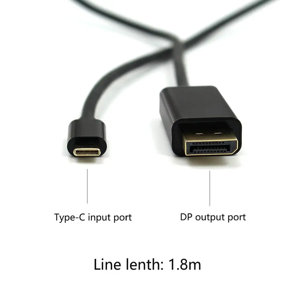 1 8 M 4K USB C к DisplayPort Кабель 3 Тип DP Thunderbolt адаптер для samsung Galaxy S9/S8 huawei mate 10 Pro DP|Кабели VGA|