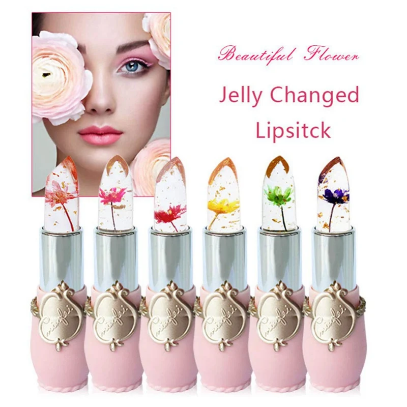 Dried Flower Jelly lip balm lipbalm Moisturizing Smooth Fine Lines Non-Stick Cup Temperature Change Color Lipstick *s |