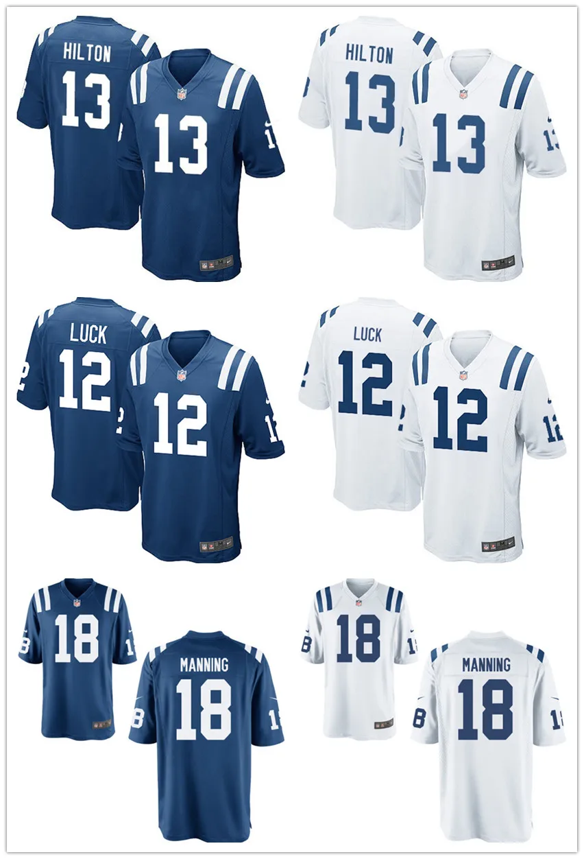 Мужские футбольные майки в Индианаполисе#13 TY Hilton#12 Andrew Luck#18 Peyton Manning