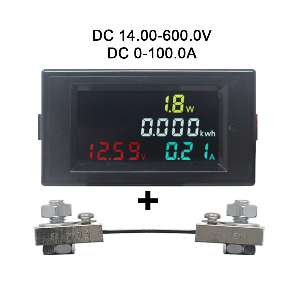 DC 14,00-600,0 в 20A/50A/100A Вольтметр Амперметр автомобильный аккумулятор тестер электронный Напряжение Ток Мощность счетчик энергии монитор - Цвет: 100A with shunt